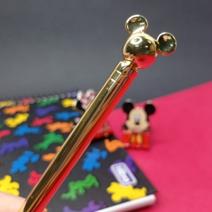 CANETA METALICA DOURADA - MICKEY
