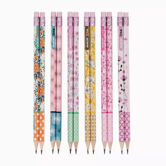 LAPIS HB LOVE FLOWERS - COM BORRACHA 
