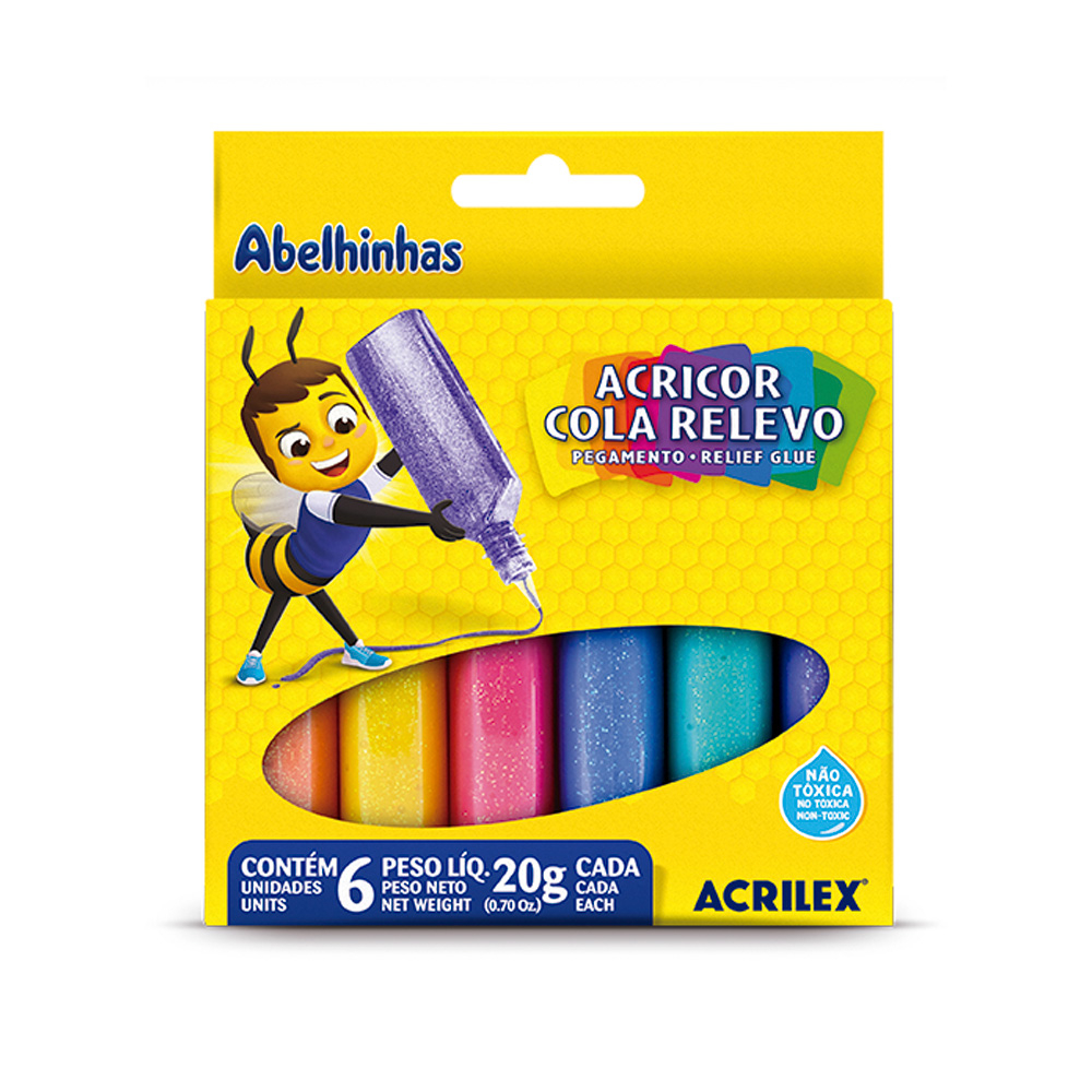 COLA RELEVO ACRICOR - 6 CORES