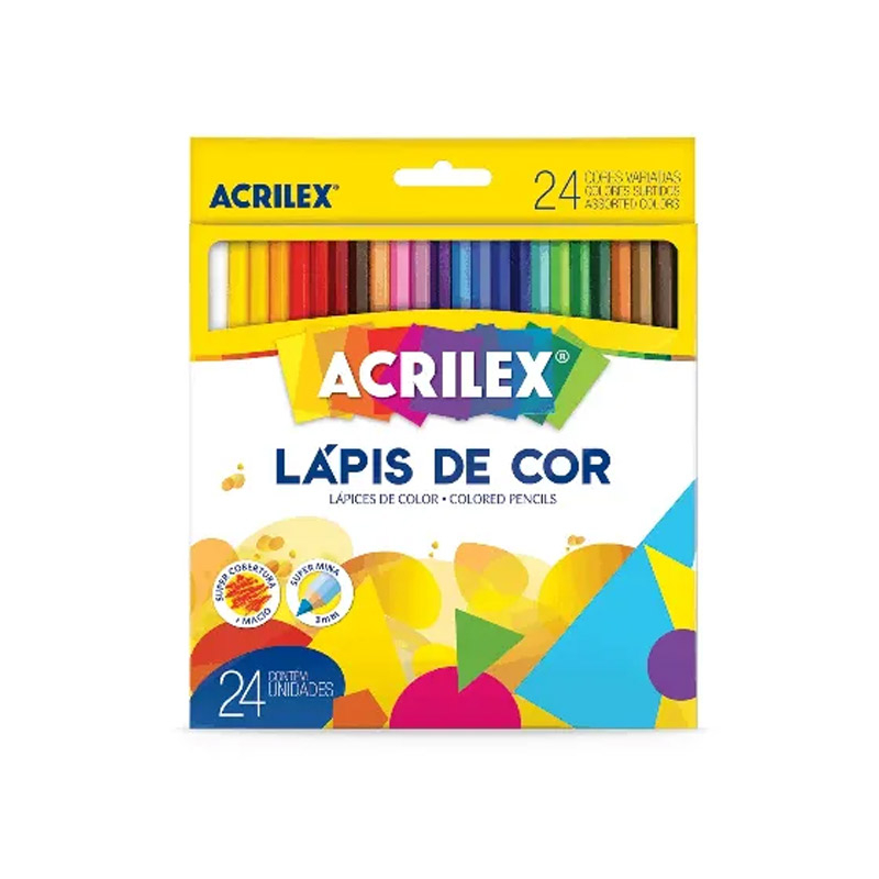 LÁPIS DE COR ACRILEX - 24 CORES