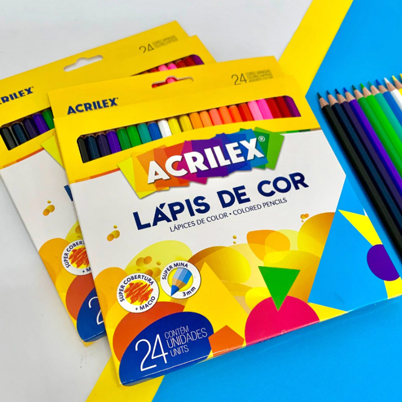LÁPIS DE COR ACRILEX - 24 CORES