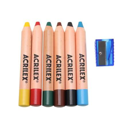 LÁPIS DE COR JUMBO ACRILEX - 6 CORES
