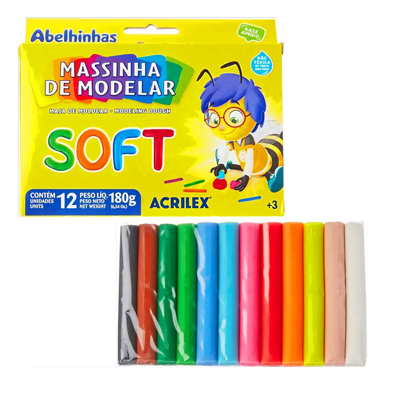 MASSINHA MODELAR SOFT - 12 CORES