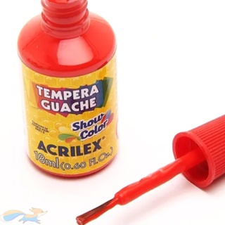 TEMPERA GUACHE COM PINCEL - 6 CORES