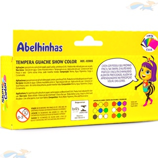 TEMPERA GUACHE COM PINCEL - 6 CORES