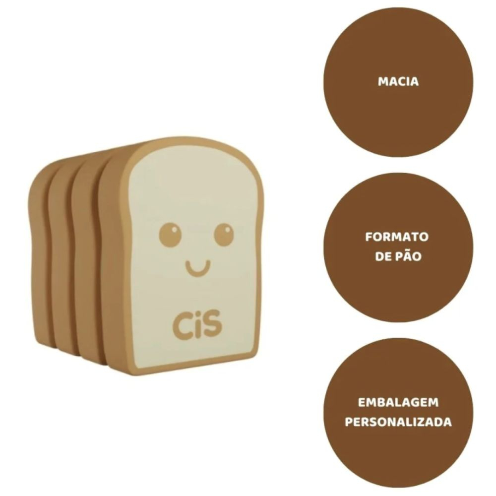 BORRACHA PÃO TOAST CIS - COM 4 UNIDADES