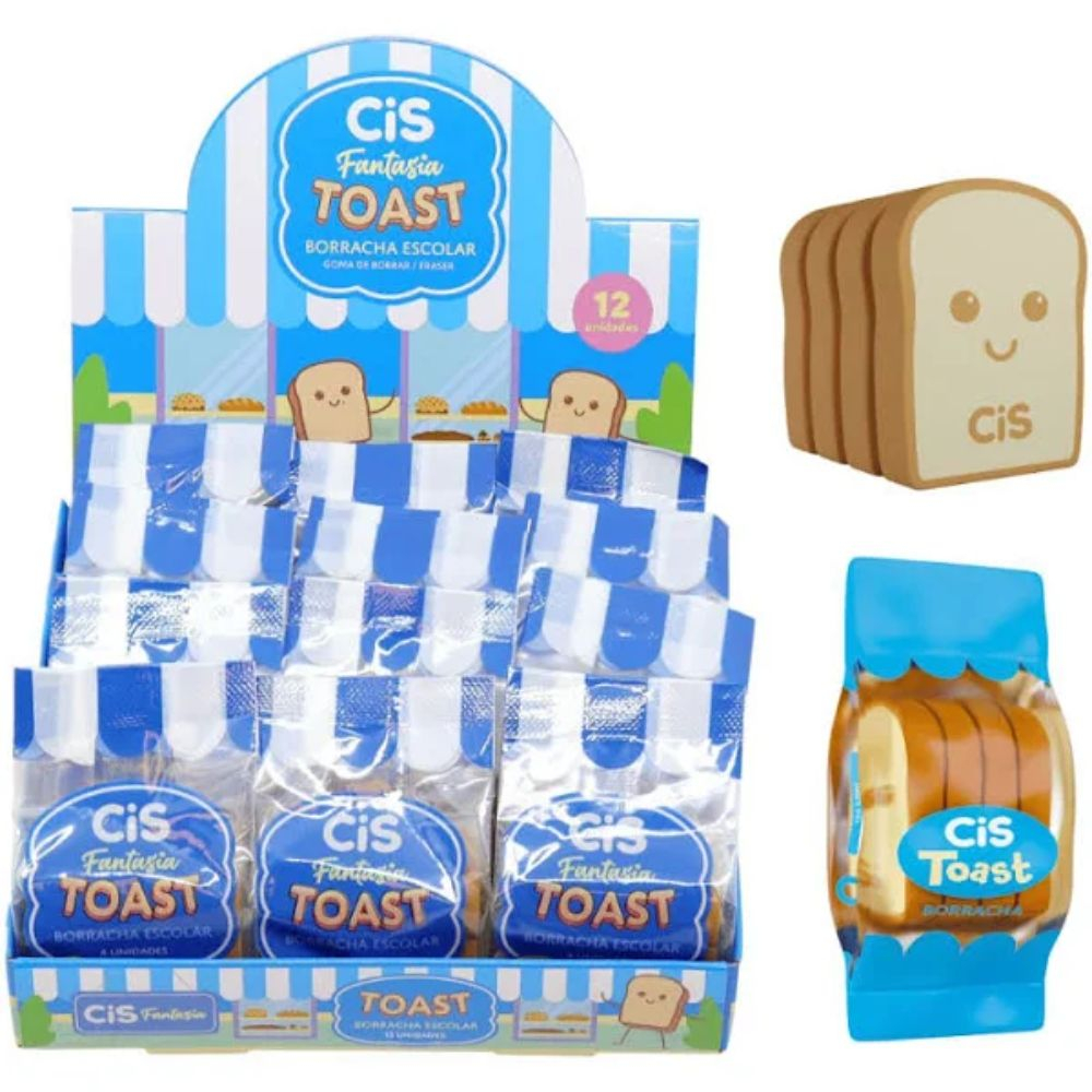 BORRACHA PÃO TOAST CIS - COM 4 UNIDADES