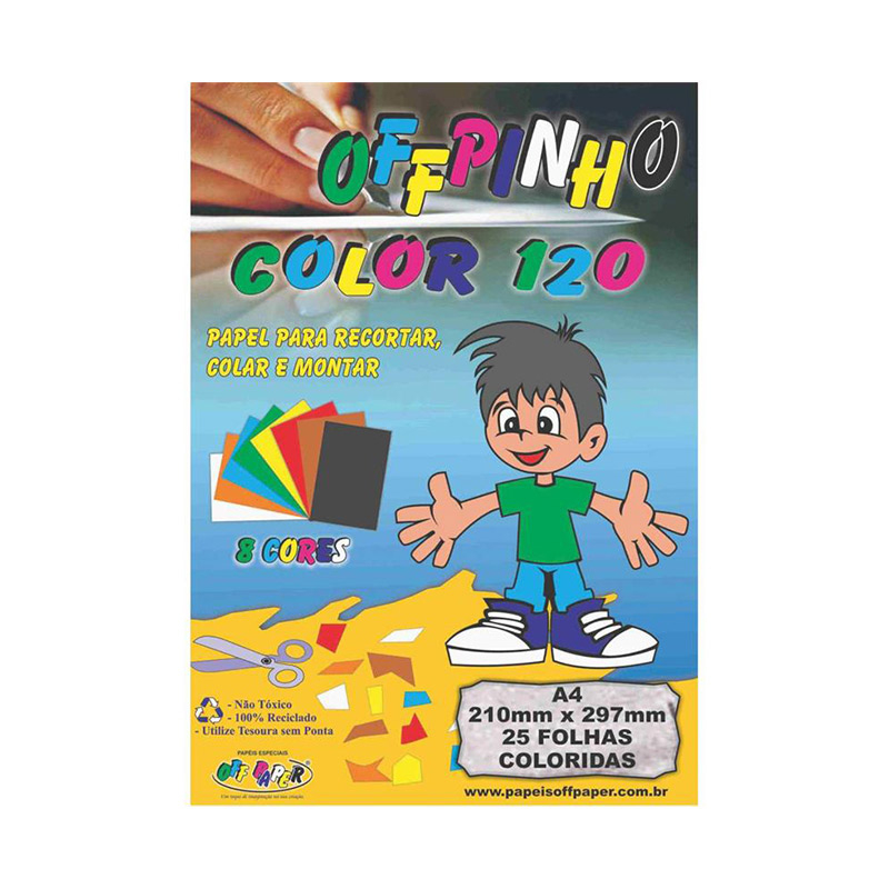 OFFPINHO COLOR A4 120G - 8 CORES - 25FLS