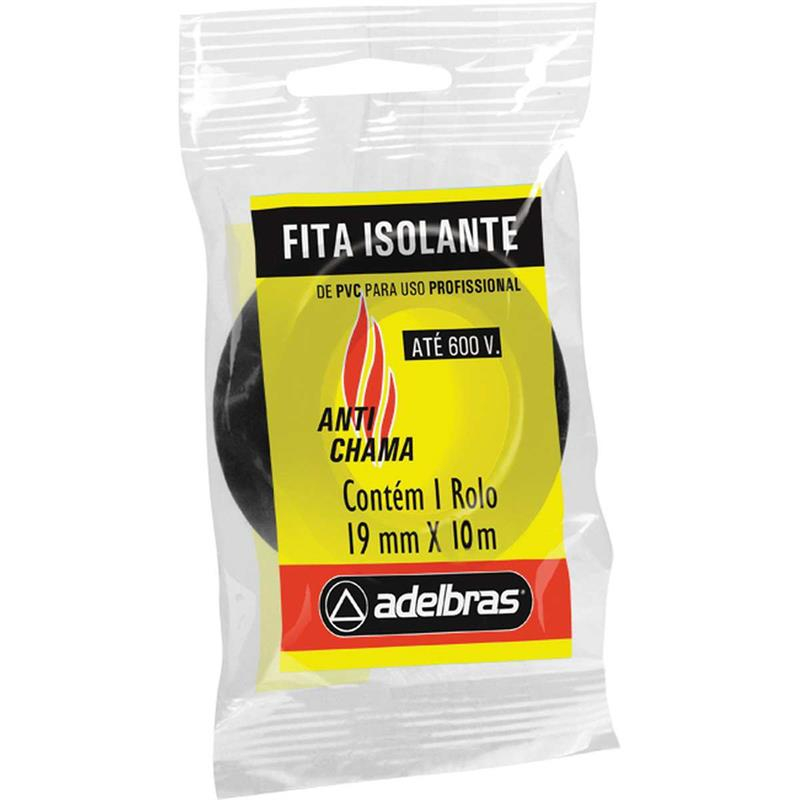 FITA ISOLANTE 19MMX10MTS. ANTI CHAMA
