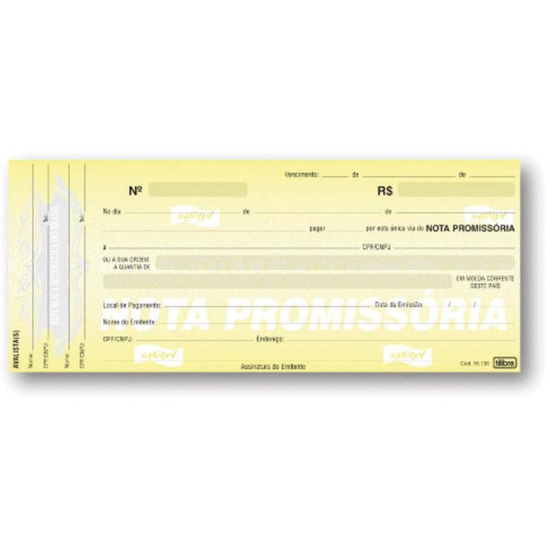TALÃO NOTA PROMISSORIA TILIBRA - 50 FOLHAS