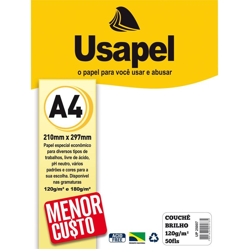 PAPEL COUCHÉ A4 BRANCO 120G
