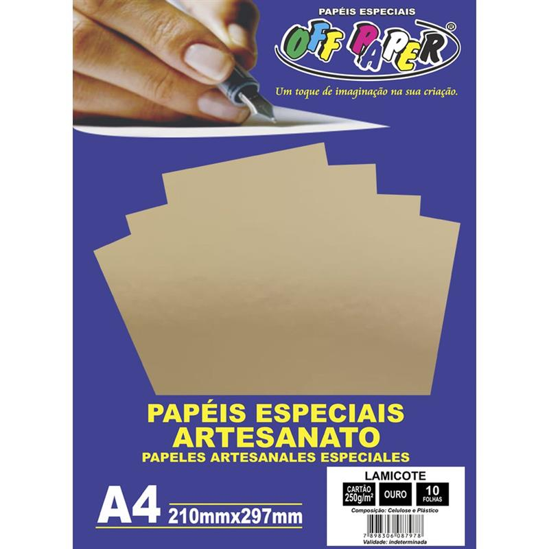 PAPEL LAMICOTE A4 250G OURO
