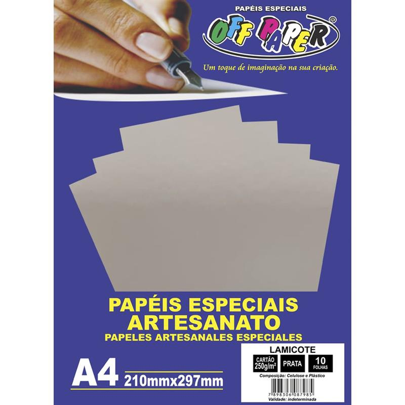 PAPEL LAMICOTE A4 250G PRATA