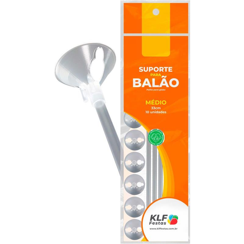 SUPORTE PARA BALÃO CRISTAL 33CM - 10 UNIDADES