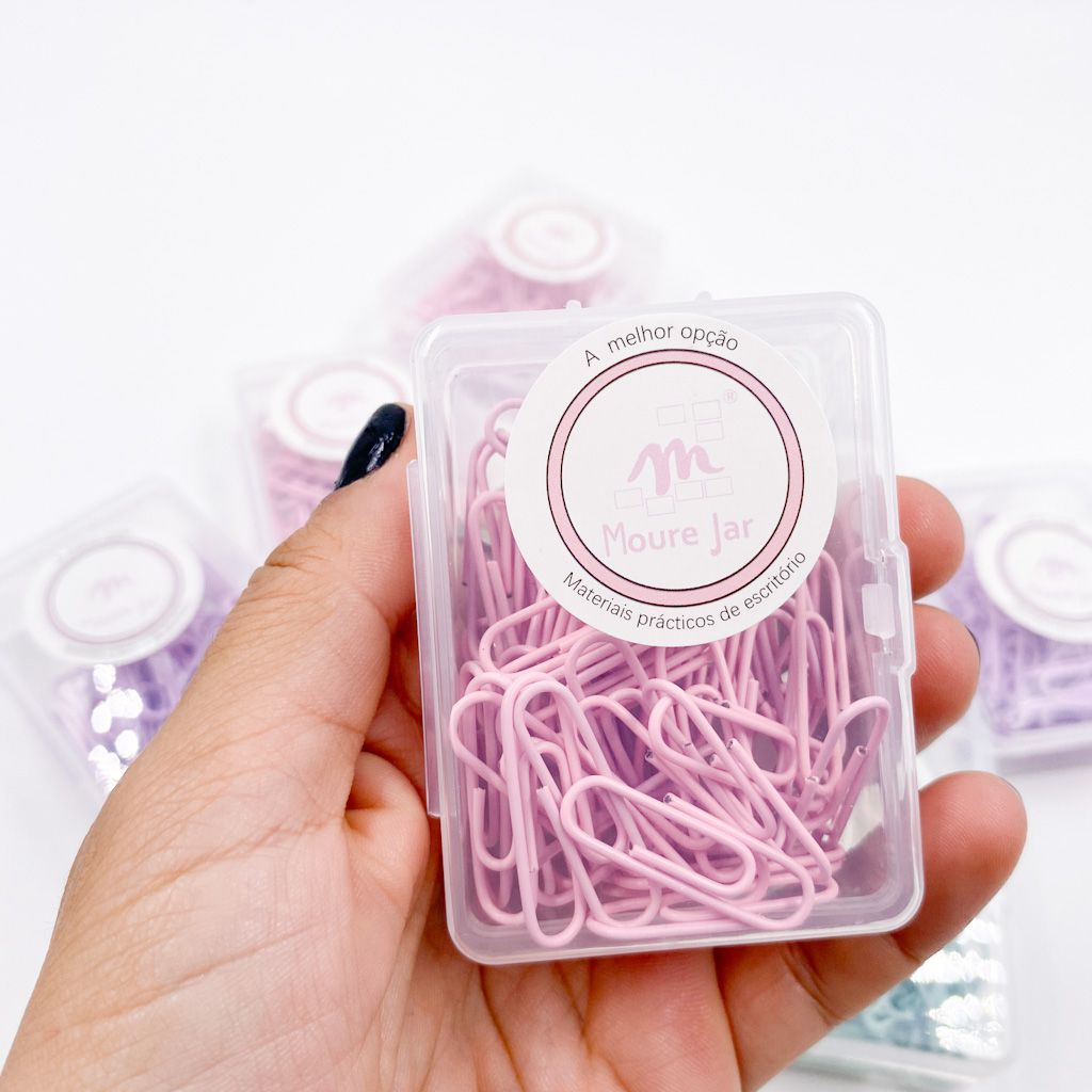 CLIPS PARA PAPEL CORES PASTEL - 50 UNIDADES
