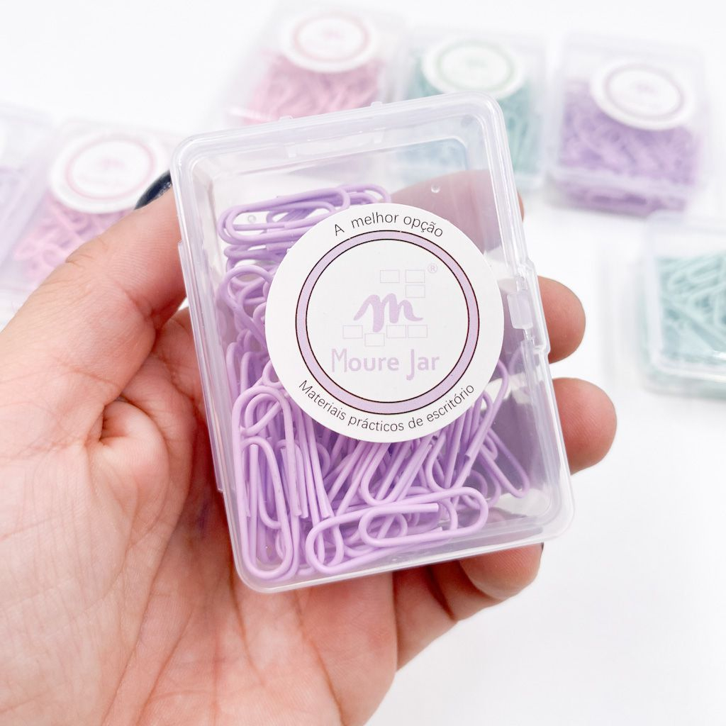 CLIPS PARA PAPEL CORES PASTEL - 50 UNIDADES