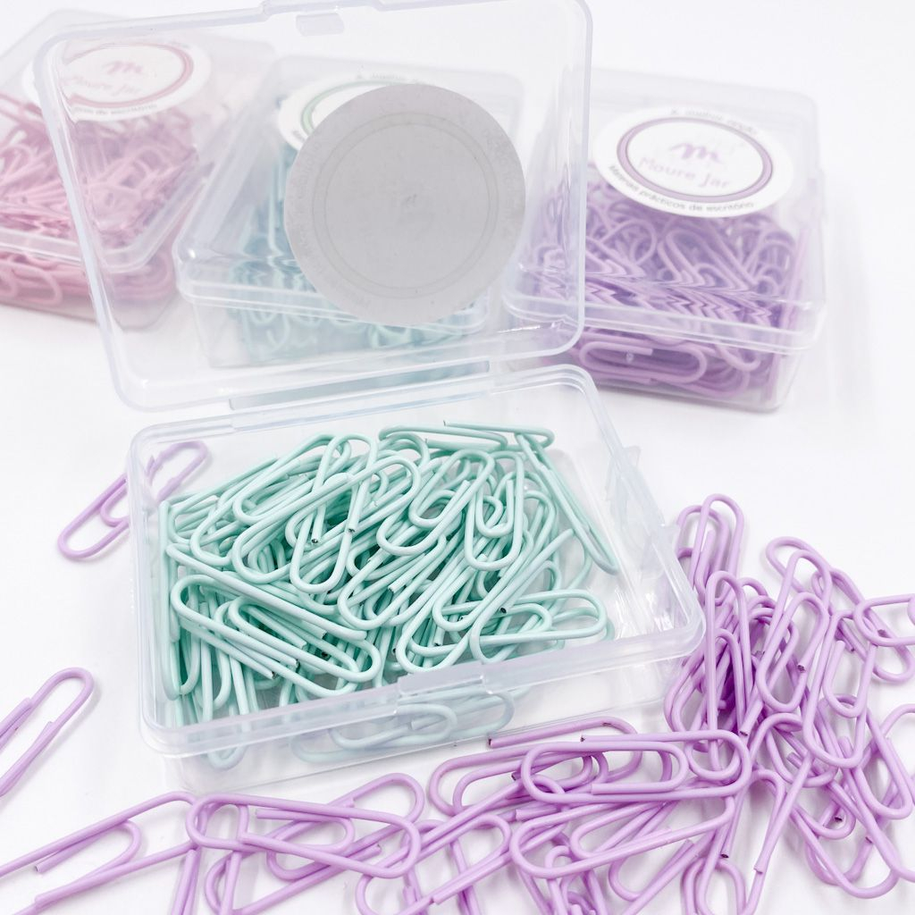 CLIPS PARA PAPEL CORES PASTEL - 50 UNIDADES