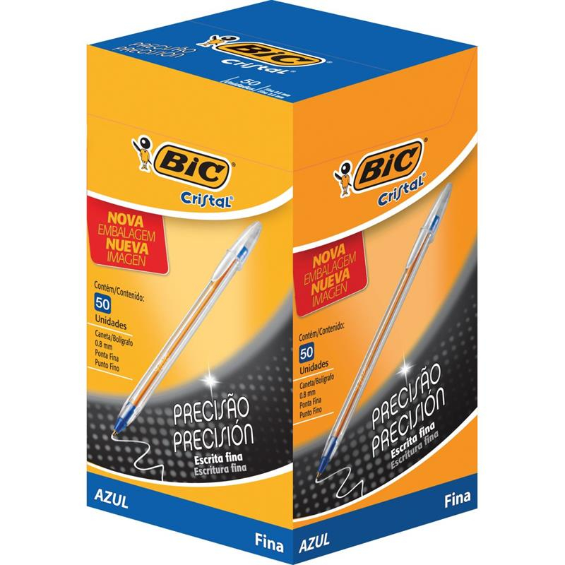CANETA ESFEROGRÁFICA CRISTAL FINA BIC - AZUL