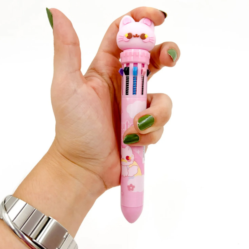 Caneta 10 Cores Gatinho da Fortuna