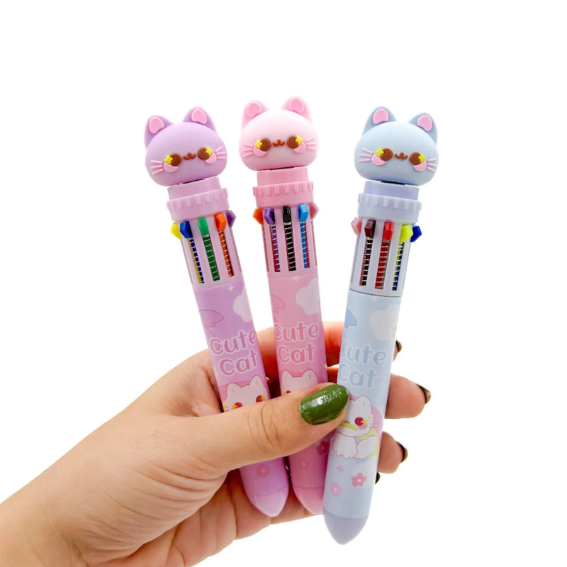Caneta 10 Cores Gatinho da Fortuna
