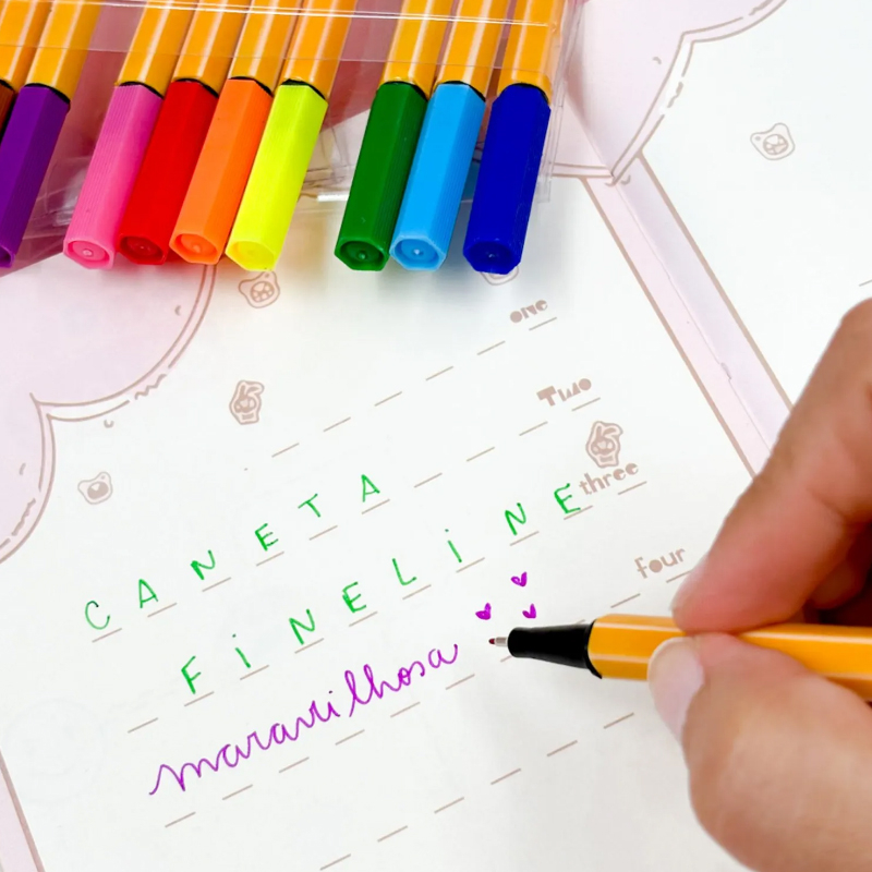 Kit 12 Canetas Fine Line Marker - KAWAII