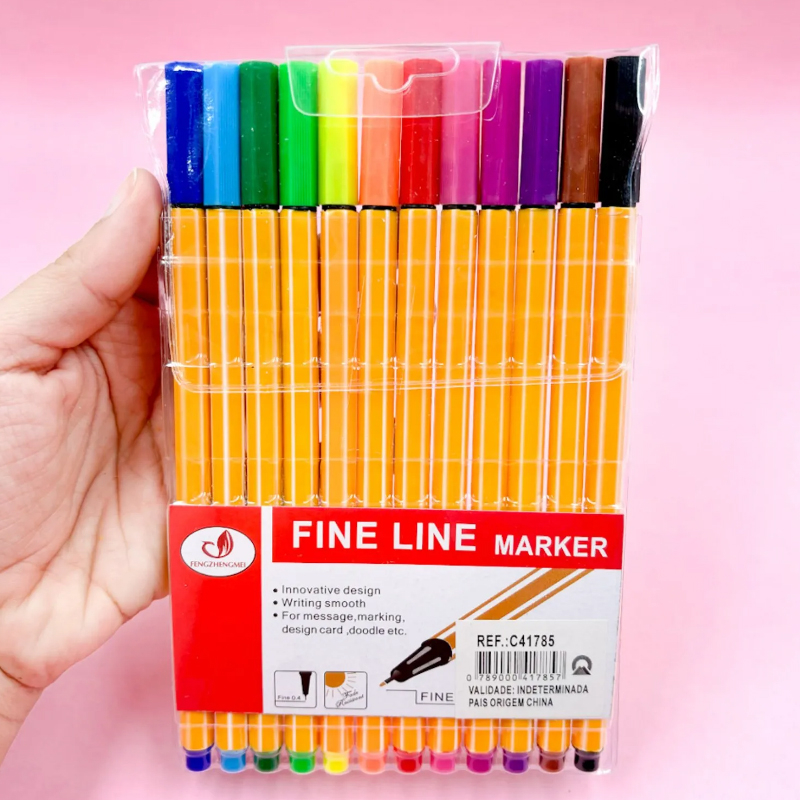 Kit 12 Canetas Fine Line Marker - KAWAII