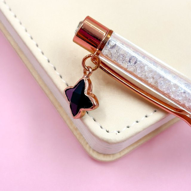 Caneta Luxo Metal Pingente Florzinha