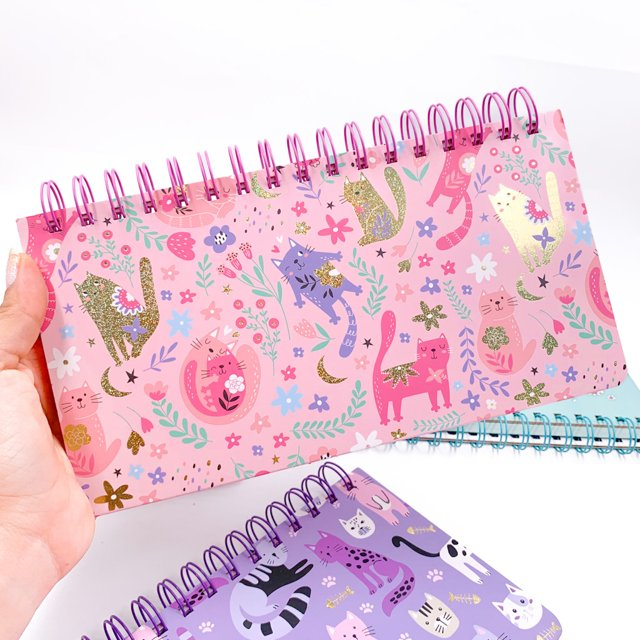 Planner Semanal de Mesa com Espiral Gatinhos 23,2x12,2cm