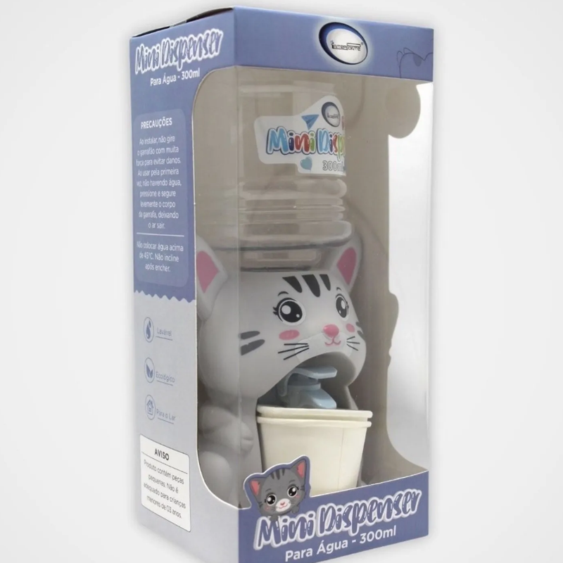 Mini Dispenser Água 300ml - Gatinho