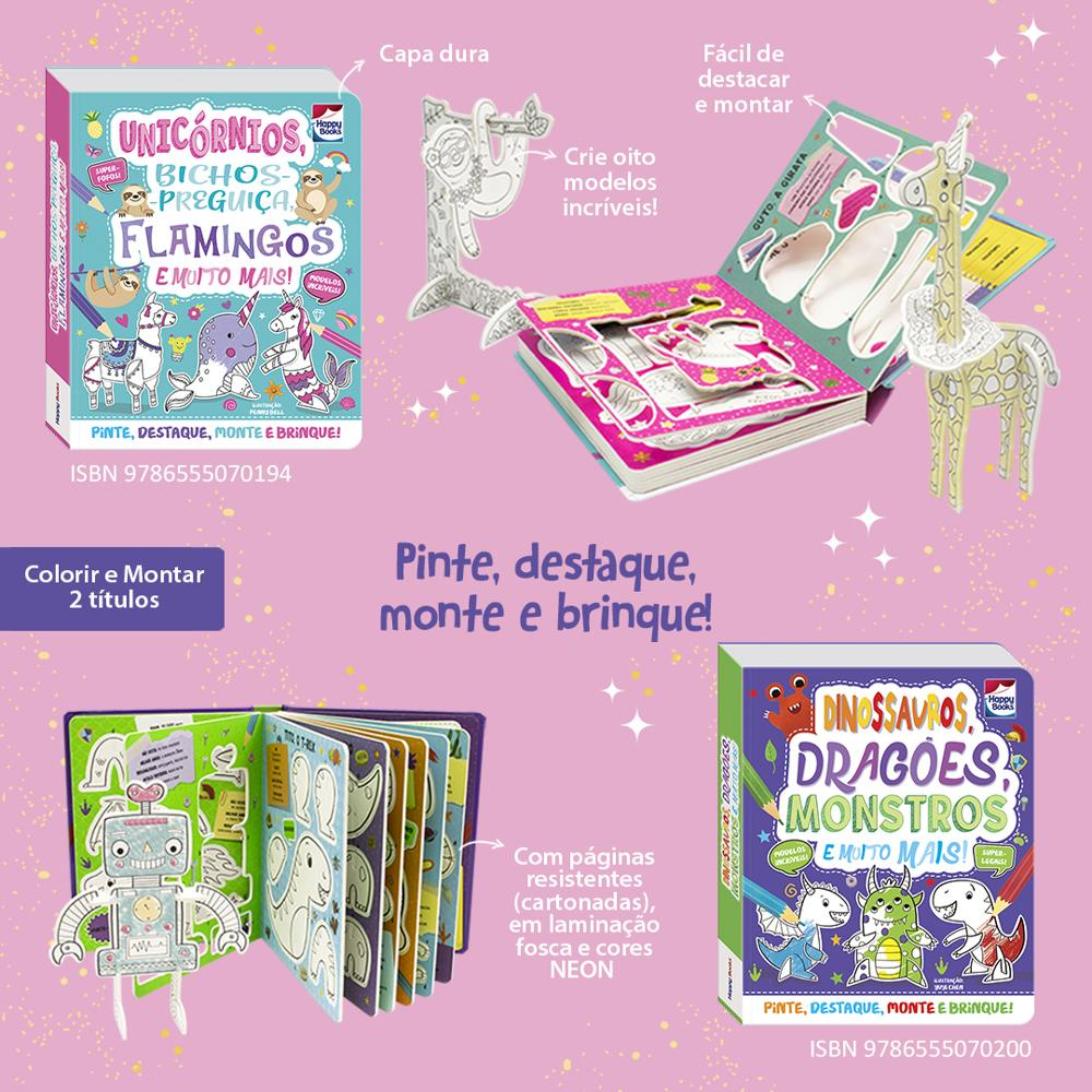 Colorir e Montar: Dinossauros, Dragões, Monstros e Muito Mais!