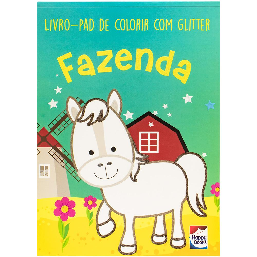 Livro-pad de colorir com Glitter: Fazenda