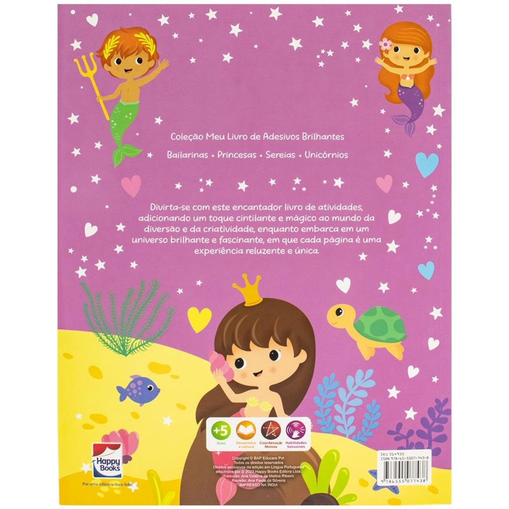 Meu Livro de Adesivos Brilhantes: Sereias
