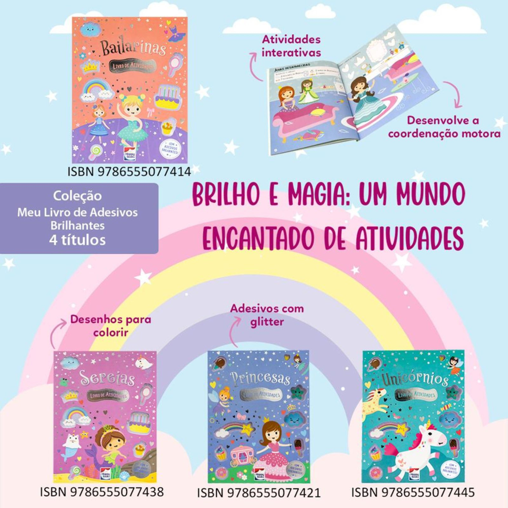 Meu Livro de Adesivos Brilhantes: Sereias