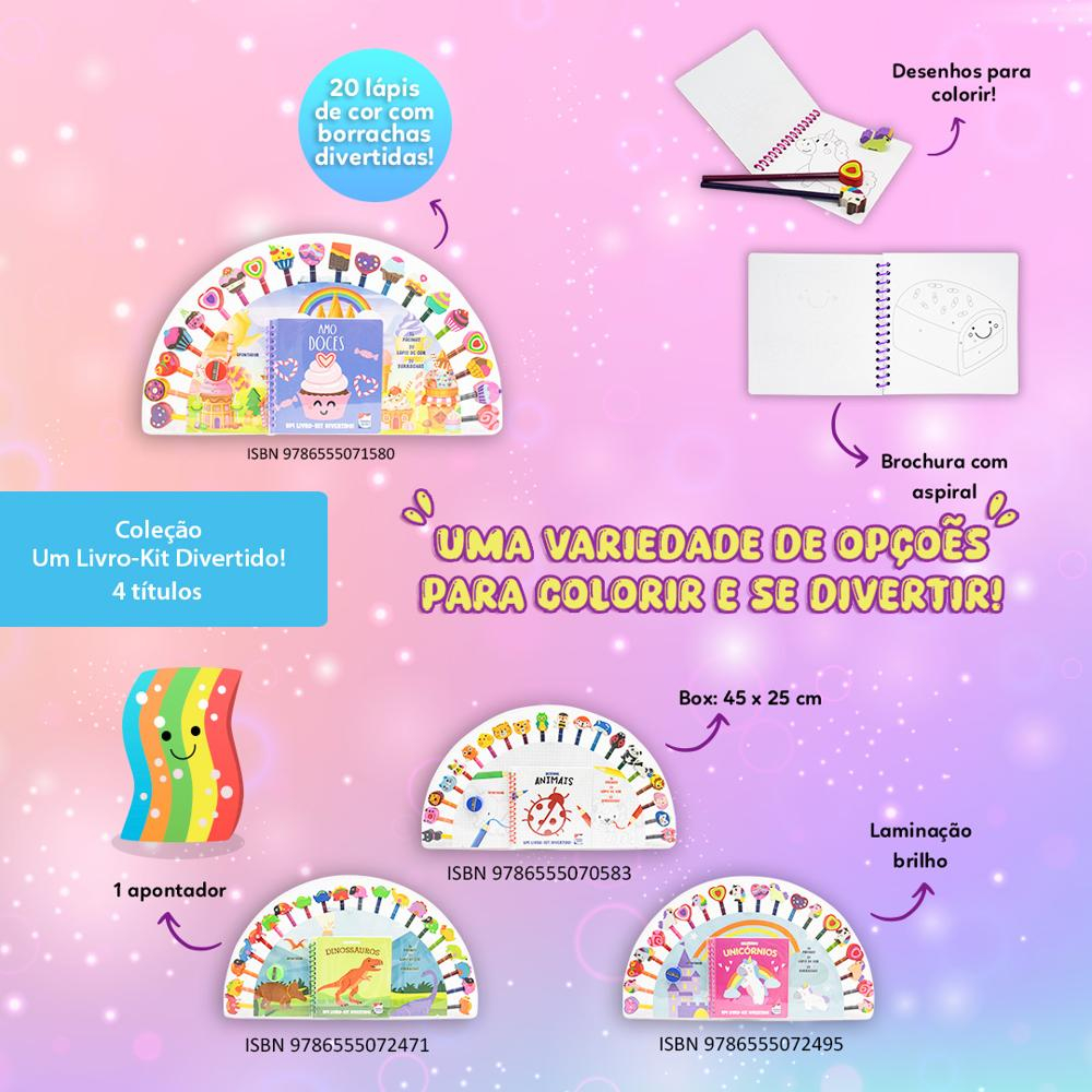 Um livro-kit divertido! Desenhe os Unicórnios