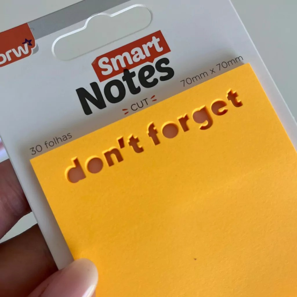 BLOCO SMART NOTES 70X70MM - CUT DON'T FORGET - 30 FLS