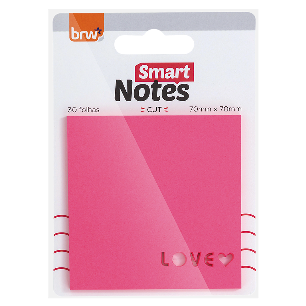BLOCO SMART NOTES 70X70MM - CUT LOVE - 30 FLS