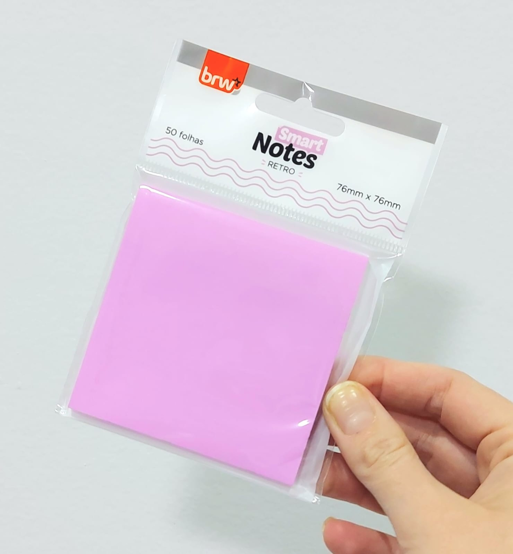 BLOCO SMART NOTES 76X76MM - ROSA CLICHÊ RETRO - 50 FLS