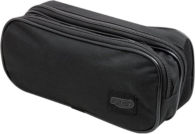 ESTOJO POLIÉSTER DUPLO - 2 ZIPERS - PRETO LISO