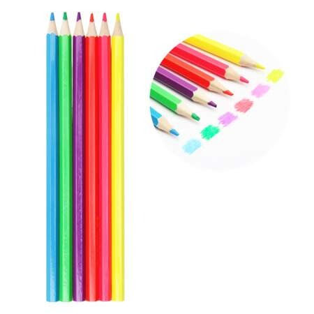 LÁPIS DE COR NEON BRW - 6 CORES