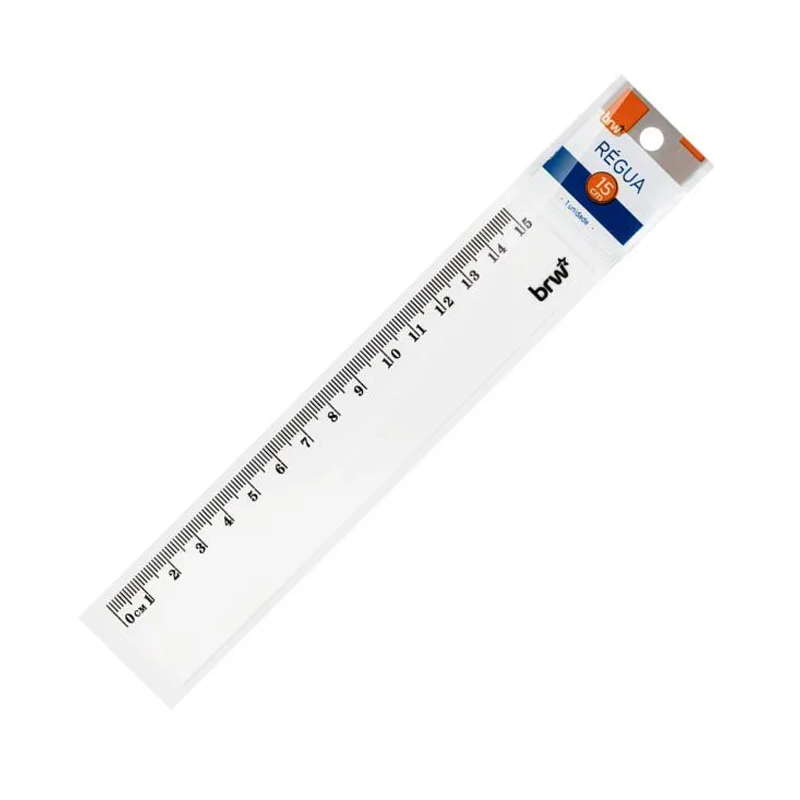 RÉGUA PLÁSTICA 15CM CRISTAL