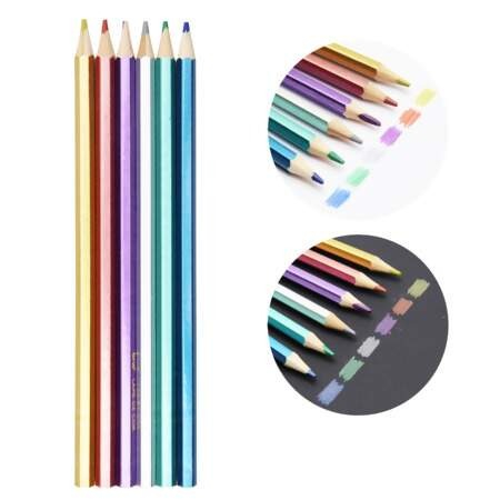 LÁPIS DE COR METALIZADO BRW - 6 CORES