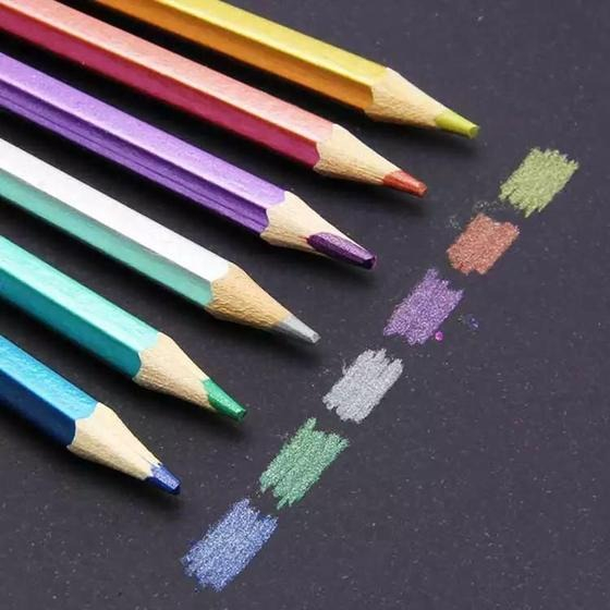 LÁPIS DE COR METALIZADO BRW - 6 CORES