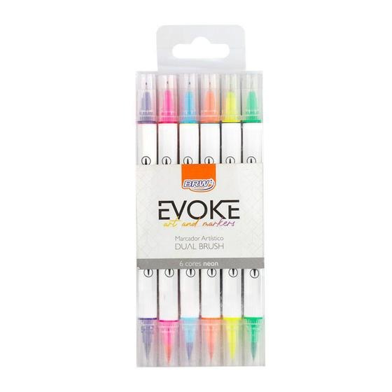 MARCADOR ARTÍSTICO DUAL BRUSH EVOKE NEON - 06UN