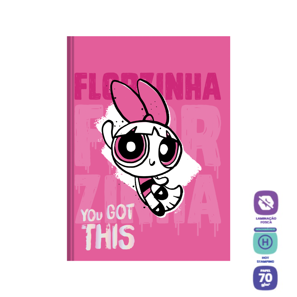 CADERNO COLEGIAL COSTURADO 160F - MENINAS SUPER PODEROSAS