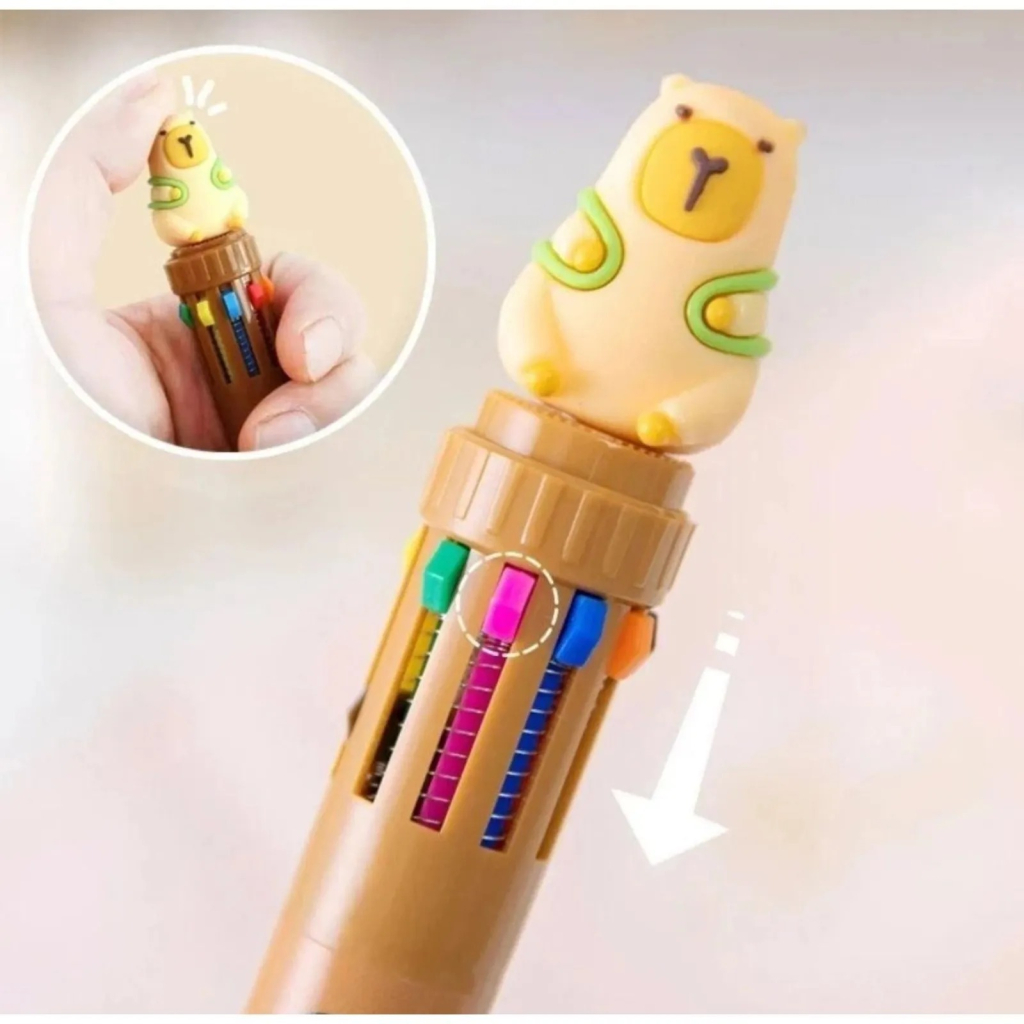 Caneta 10 Cores Capivara