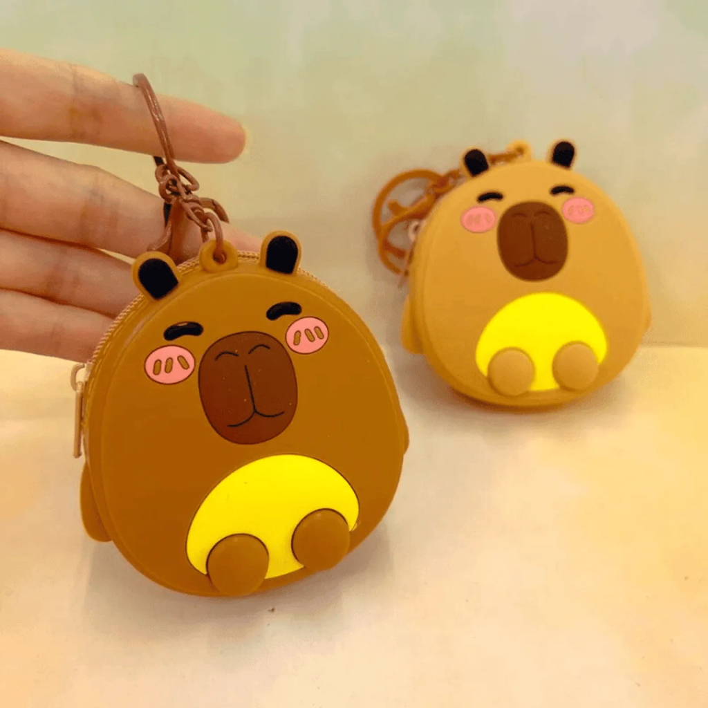 Chaveiro Bolsinha de Silicone Capivara - Porta Moedas