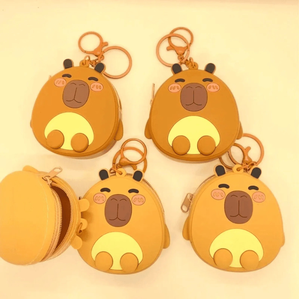 Chaveiro Bolsinha de Silicone Capivara - Porta Moedas