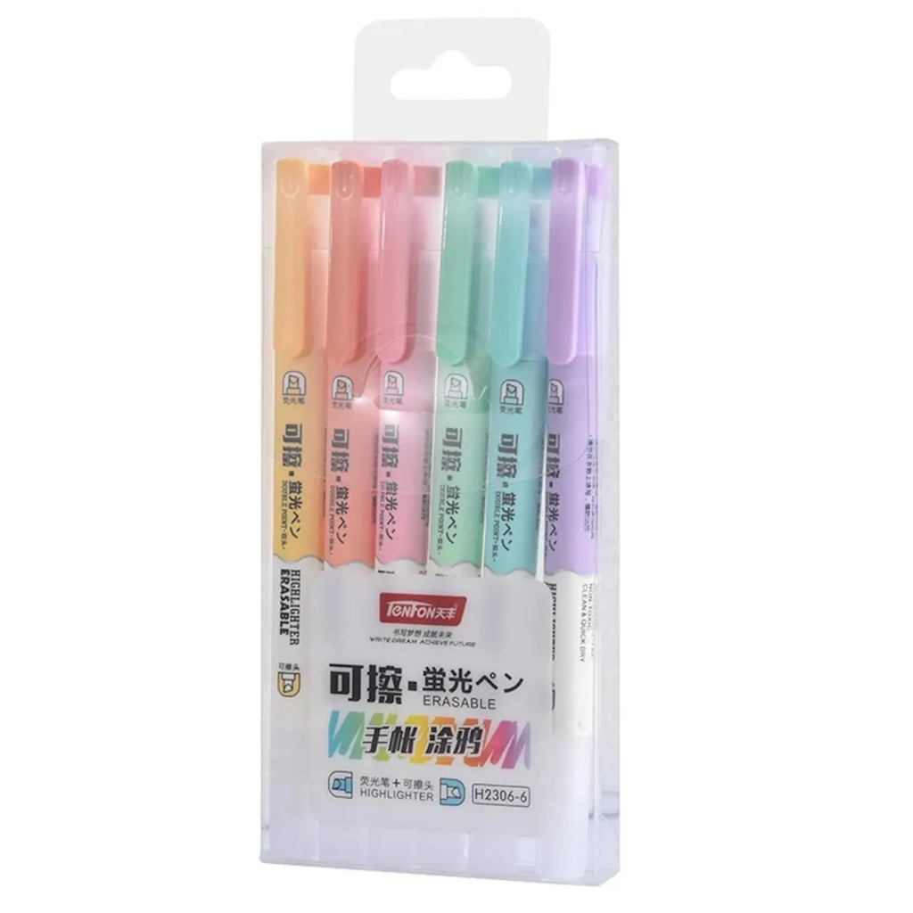 Marca Texto Apagável 6 Cores