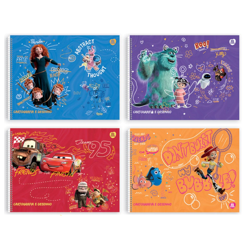 CADERNO DE DESENHO CARTOGRAFIA  1/1 60F - PIXAR