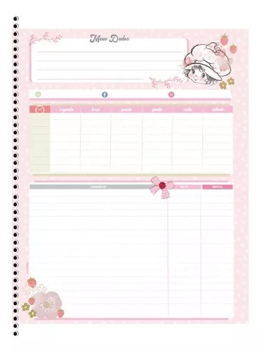 CADERNO COM AROMA COLEGIAL ESPIRAL 1 MATÉRIA 80F - MORANGUINHO